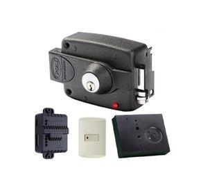Cerradura sobreponer eléctrica negra con luz led 3010 Poli