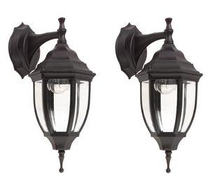Farol pared 1L E27 negro 2 unidades Abitare.