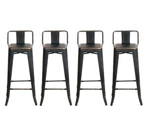Silla bar Vintage negro 4 unidades Idetex