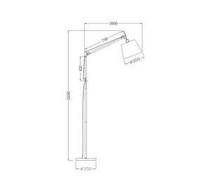 Lámpara pie 1L E27 Tolomeo cromo Diseño 3