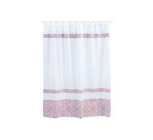 Cortina baño 180x180 cm palo rosa blanco Cotidiana