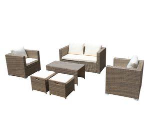 Set terraza 6 personas Brisbane caramelo El Barco