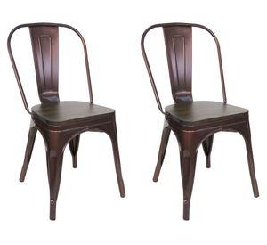Silla Antique rustic cobre 2 unidades Idetex