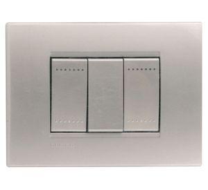 Placa armada interruptor doble 9/12 Tech Bticino