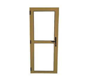 Puerta Interior Vidriada Aluminio 75x200 cm Titanio AM-35 Mundo Glass