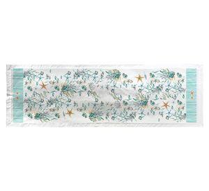 Camino de mesa Papúa blanco velo organza 180x60 cm