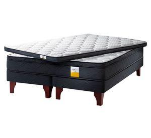 Cama europea full + topper x 190 cm + base dividida + patas Drimkip