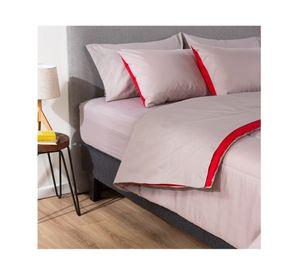 Plumón Bicolor rojo/gris 1.5 plazas