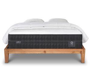 Cama europea Oak 2 plazas Lux + 2 almohadas viscoelásticas + plumón Cic