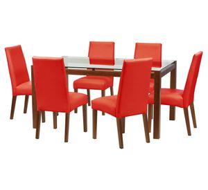 Comedor 6 sillas Barcelona rojo Latam Home