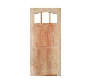Puerta Pino Radiata Emiliana 80x220 cm 3 vidrios Moldupanel