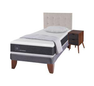 Cama europea 1,5 plazas New Ortopedic + set Tigris caramelo/gris + almohada + plumón Cic