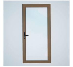 Puerta Interior vidriada 85x200 cm Aluminio termopanel derecha Titanio Mundo Glass