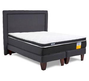 Cama europea funcional 2 plazas base dividida x 190 cm + respaldo + topper
