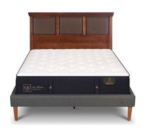 Cama europea curve Premium 2 plazas + respaldo Torino caramelo Cic