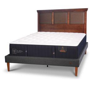 Cama europea curve Premium 2 plazas + respaldo Torino caramelo Cic