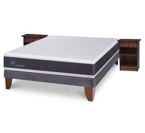 Cama europea 2 plazas Ortopedic + velador Dublín Cic