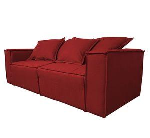 Sofá 3 cuerpos Enco chenille rojo