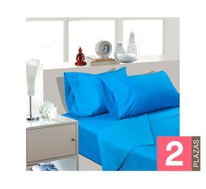 Juego de sábanas 2 plazas 144 Hilos azul