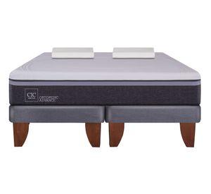 Cama europea 2 plazas Ortopedic advance base dividida + almohadas viscoelásticas Cic