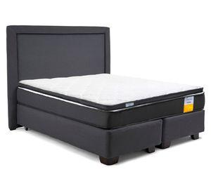 Cama americana funcional 2 plazas base dividida x 190 cm + respaldo + topper