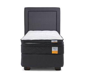 Cama americana 1.5 plazas Eurotop + respaldo + Topper Drimkip