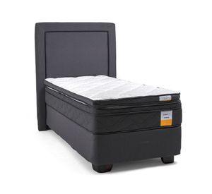 Cama americana 1.5 plazas Eurotop + respaldo + Topper Drimkip