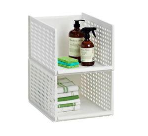 Organizador de ropa apilable 21JXP692 blanco 18x33x42 cm