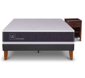 Cama europea Curve Ortopedic 1.5 plazas + velador Cic
