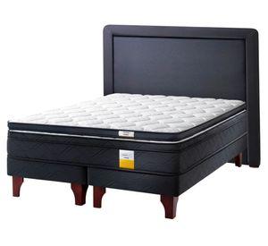 Cama europea Súper King Eurotop + respaldo + Topper Drimkip