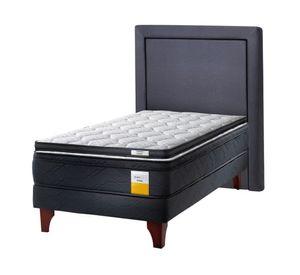 Cama europea 1 plaza Plus + topper + respaldo Drimkip