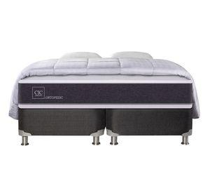 Box spring 2 plazas Ortopedic base dividida B5 + almohadas + plumón Cic