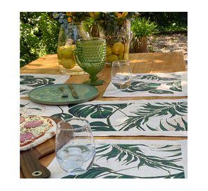 Camino de mesa Philodendro crudo linet 150x36 cm