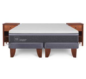 Cama europea 2 plazas Ortopedic Advance base dividida + velador New Torino Cic