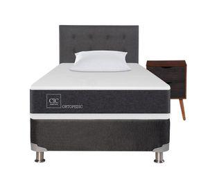Box spring 1,5 plazas Ortopedic + set Níger/Éufrates + almohada viscoelástica Cic