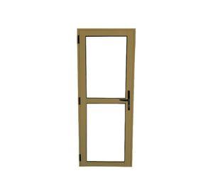 Puerta Interior Vidriada Aluminio 70x200 cm Titanio AM-35 Mundo Glass