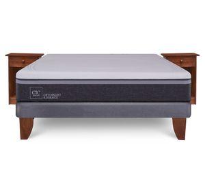Cama europea 2 plazas Ortopedic advance + veladores Villarrica Cic.