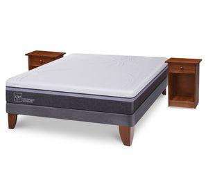Cama europea 2 plazas Ortopedic advance + veladores Villarrica Cic.