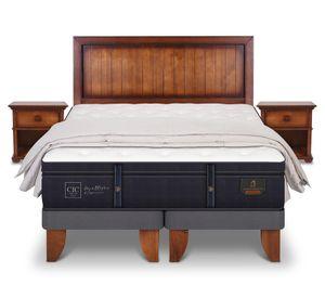Cama europea King Grand premium + Set Monterrey chocolate + plumón Cic