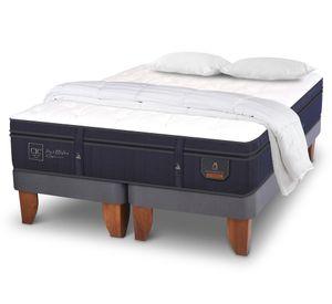 Cama europea king base dividida súper premium + almohada viscoelástica + plumón Cic