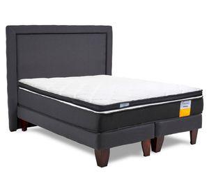 Cama europea funcional Súper King base dividida + respaldo + topper