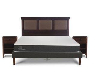 Cama europea 2 plazas Ortopedic + set Torino chocolate Cic