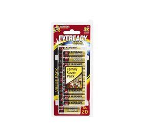 Pila alcalina AA 20 unidades Eveready