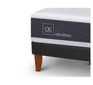 Cama europea Curve Ortopedic 1.5 plazas 1 almohada + 1 respaldo + 1 velador Cic