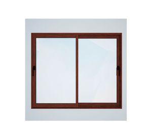 Ventana Aluminio 121x121 cm Termopanel Corredera Madera Mundo Glass