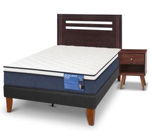 Cama europea Curve E. Plus 1.5 plazas New Munich + respaldo + velador Cic