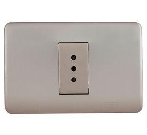 Toma corriente simple iridium champagne Schneider