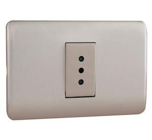 Toma corriente simple iridium champagne Schneider