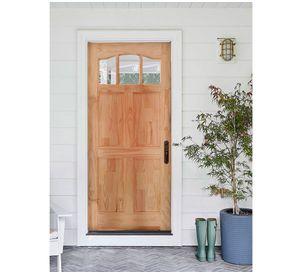 Puerta Pino Radiata Emiliana 70x210 cm 3 vidrios Moldupanel