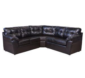 Sofá modular 5 cuerpos Roma cobre ecocuero PU negro